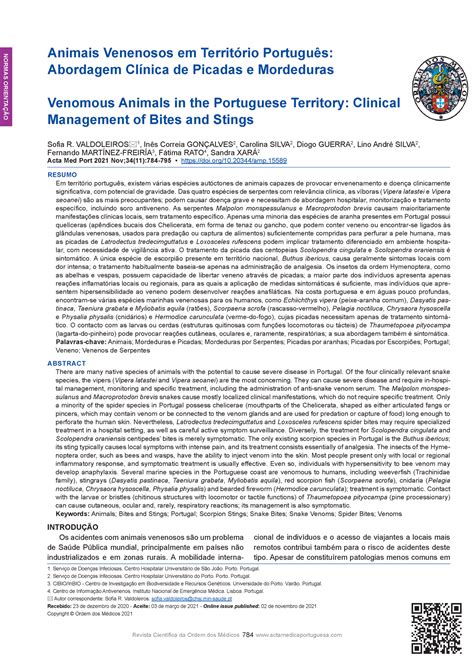 spider bite portugal|[Venomous Animals in the Portuguese Territory: Clinical